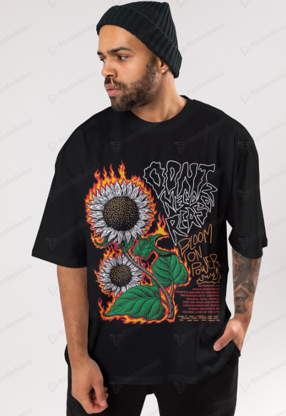 Sunflower Black Oversized T-shirt